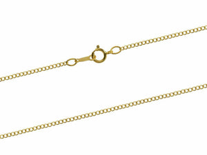 Gold Cub Chain 14ct Gold Bonded Diamond Cut Curb Chain 16"/40cm or 18"/45cm