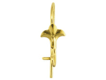 Load image into Gallery viewer, Fleur de Lys Safety Ear Hook 9ct Yellow Gold Wires for Earrings - Gold 1 Pair
