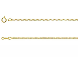 Gold Cub Chain 14ct Gold Bonded Diamond Cut Curb Chain 16"/40cm or 18"/45cm