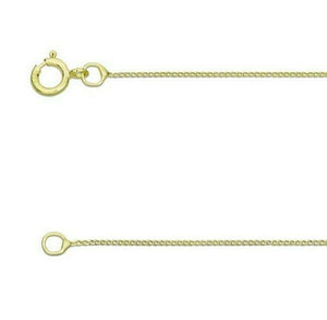 18ct Yellow Gold Diamond Cut Curb Chain 18"/45cm Gold Necklace 750 carat 18ct