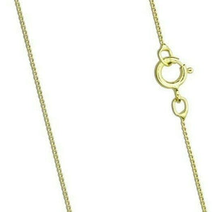 18ct Yellow Gold Diamond Cut Curb Chain 18"/45cm Gold Necklace 750 carat 18ct