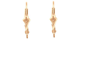 9ct Rose Gold Continental Earring Safety Wire Lever Back Earring hooks 1 x Pair