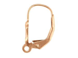 9ct Rose Gold Continental Earring Safety Wire Lever Back Earring hooks 1 x Pair