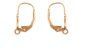 9ct Rose Gold Continental Earring Safety Wire Lever Back Earring hooks 1 x Pair