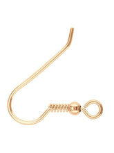 Load image into Gallery viewer, 9ct Rose Gold Hook Wire Beaded Hook Wire 9ct Red Gold Earring hooks 1 x Pair
