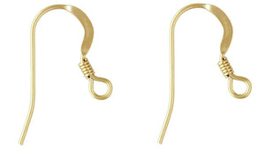 14ct Gold Filled Hook Loop & Coil Earring Pair Jewellery Wire Earring Fasteners