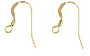 14ct Gold Filled Hook Loop & Coil Earring Pair Jewellery Wire Earring Fasteners