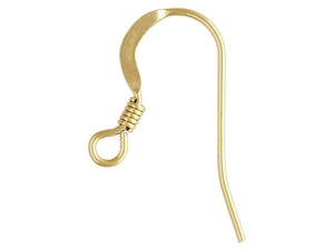 14ct Gold Filled Hook Loop & Coil Earring Pair Jewellery Wire Earring Fasteners