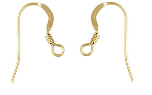 14ct Gold Filled Hook Loop & Coil Earring Pair Jewellery Wire Earring Fasteners