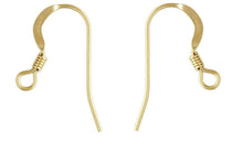 Load image into Gallery viewer, 14ct Gold Filled Hook Loop &amp; Coil Earring Pair Jewellery Wire Earring Fasteners
