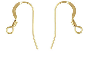 14ct Gold Filled Hook Loop & Coil Earring Pair Jewellery Wire Earring Fasteners