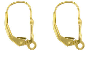 Continental Earring Fluer de Lys 9ct Gold Lever Back Earring Hooks 1 x Pair