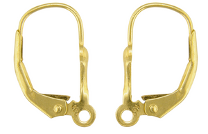 Continental Earring Fluer de Lys 9ct Gold Lever Back Earring Hooks 1 x Pair