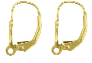 Continental Earring Fluer de Lys 9ct Gold Lever Back Earring Hooks 1 x Pair