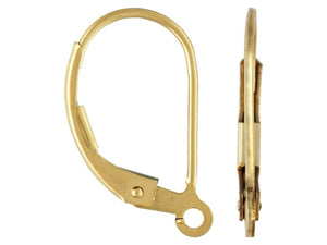 14ct Gold Filled Continental Earring Hooks Safety Lever Back Earring Hooks 14ct