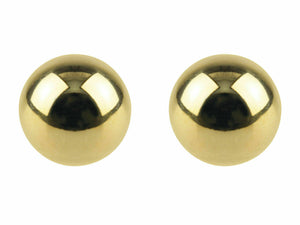 9ct Yellow Gold Round Ball Stud Sleeper Earrings 6mm Plain Stud Earrings x PAIR