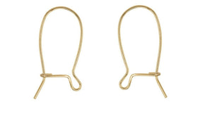 14ct Yellow Gold Filled Safety Ear Hook Wires for Earrings - Yellow Gold PAIR