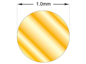 9ct Gold 1mm Wire DF Round Fully Annealed Round Wire Yellow Gold in 10cm lengths
