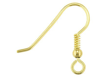 Load image into Gallery viewer, 9ct Yellow Gold twist hook wire with bead earring jewellery fastener 1 x Pair
