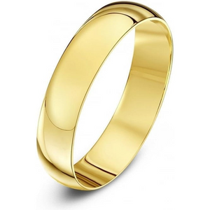 9ct Yellow Gold D-shaped EXTRA LARGE Wedding Ring Z to Z+4, Plus Size 4,5,6mm