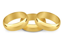 Load image into Gallery viewer, 9ct Yellow Gold D-shaped EXTRA LARGE Wedding Ring Z to Z+4, Plus Size 4,5,6mm
