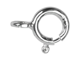 Silver Bolt Ring 8mm Bolt Ring Clasp Open - Sterling- Easy Fit - Secure Fastener
