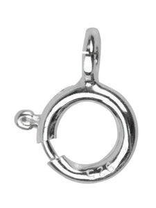 Silver Bolt Ring 8mm Bolt Ring Clasp Open - Sterling- Easy Fit - Secure Fastener