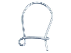White Gold Safety Ear Hook Wires 9ct Gold for Earrings - White Gold 1 x Pair