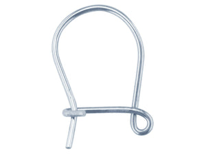 White Gold Safety Ear Hook Wires 9ct Gold for Earrings - White Gold 1 x Pair