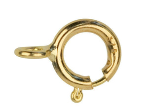 9ct Gold 5mm Open Bolt Ring Fastener - Clasps Gold Jewellery Making Fastener x 1