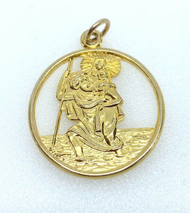 Gold Christopher Pendant 9ct Yellow Gold Saint Christopher Cut-Out Pen – Millies  Jewels