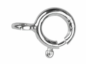 Silver Bolt Ring 8mm Bolt Ring Clasp Open - Sterling- Easy Fit - Secure Fastener