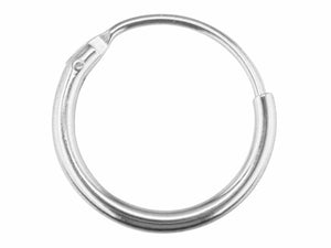 Sleeper Creole Earring SINGLE 925 Sterling Silver 15mm  Silver Huggie 15mm Hoop