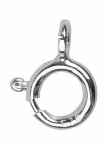 Silver Bolt Ring 8mm Bolt Ring Clasp Open - Sterling- Easy Fit - Secure Fastener