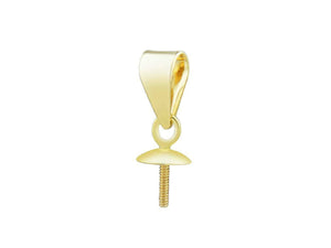 9ct Gold Pendant Bail 3mm Thread Cup for Drop Pendants Yellow Gold Pendant Bail