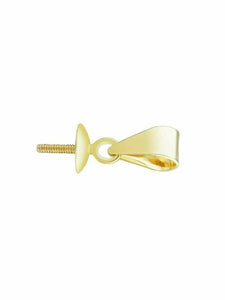 9ct Gold Pendant Bail 3mm Thread Cup for Drop Pendants Yellow Gold Pendant Bail