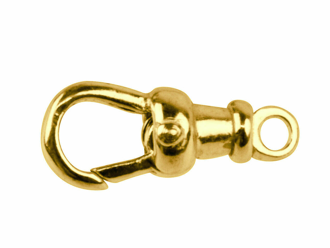 9ct Gold Albert Swivel 13mm Fixed Top Closed Eyelet Yellow Gold Albert Fastener