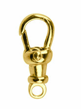 Load image into Gallery viewer, 9ct Gold Albert Swivel 13mm Fixed Top Closed Eyelet Yellow Gold Albert Fastener

