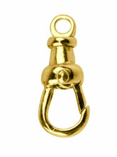 Load image into Gallery viewer, 9ct Gold Albert Swivel 13mm Fixed Top Closed Eyelet Yellow Gold Albert Fastener
