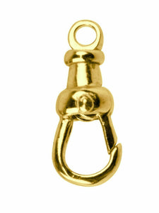 9ct Gold Albert Swivel 13mm Fixed Top Closed Eyelet Yellow Gold Albert Fastener