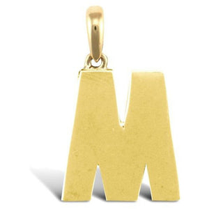 INITIAL M 9CT GOLD PENDANT SOLID GOLD LETTER INITIAL 9CT YELLOW GOLD