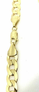 Heavy Gold Curb Bracelet 9ct Yellow Gold 8.5 Inch 8mm Wide Men’s Curb XL